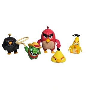 Angry Birds lot Of 5 McDonald's Burger King & Sonic Toys Figure or Cake Toppers